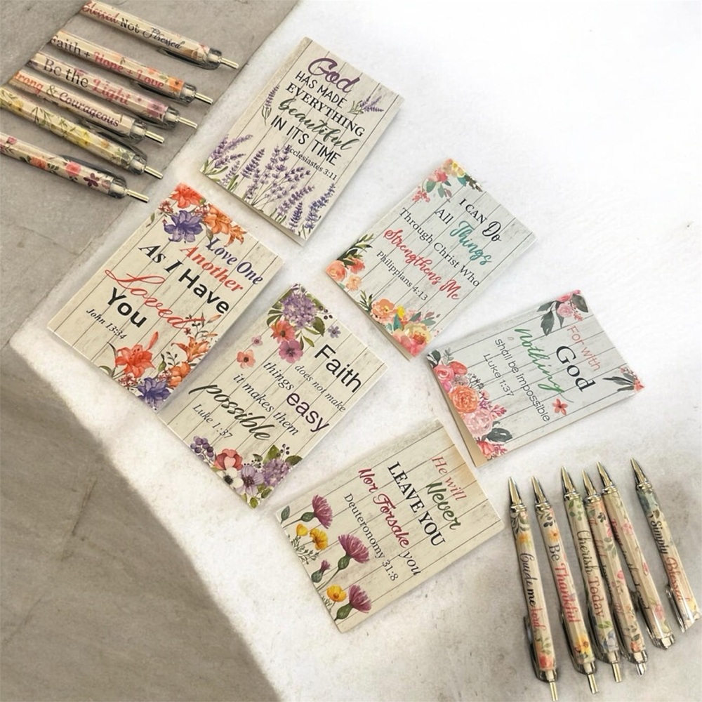 Inspirational note journal with pen. You get one random journal and one pen.